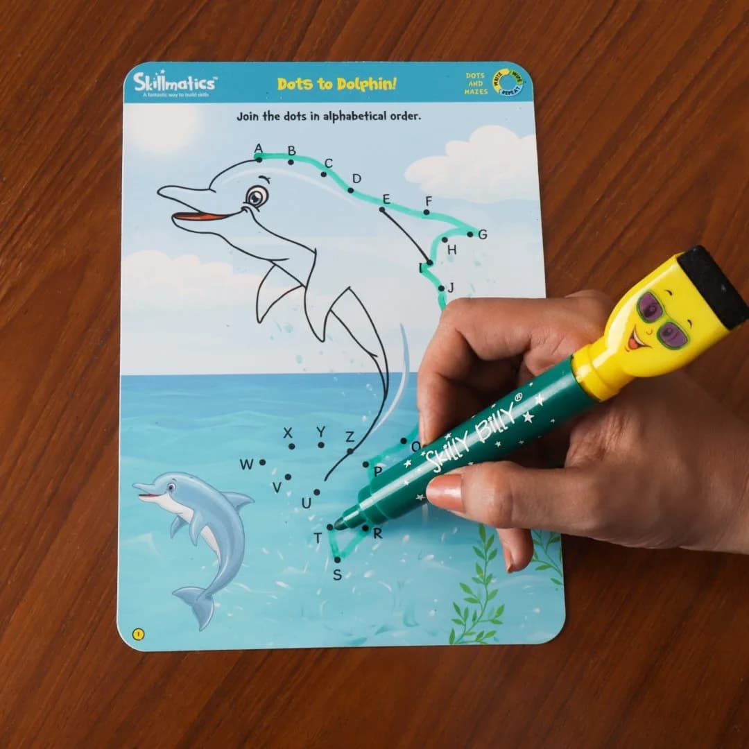 Skillmatics Dots & Mazes Reusable Activity Mats with Dry Erase Marker, 6 Mats + Accessories | Ages 3-6 - view 3