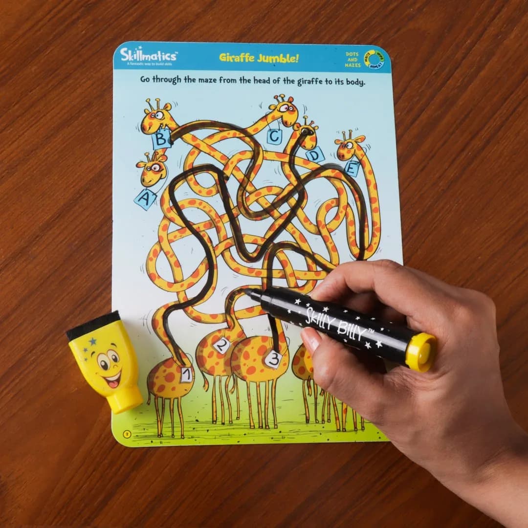 Skillmatics Dots & Mazes Reusable Activity Mats with Dry Erase Marker, 6 Mats + Accessories | Ages 3-6 - view 4
