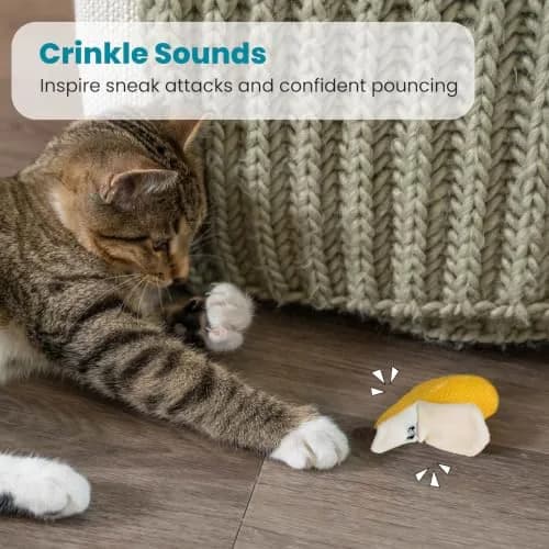 Catstages Dental Banana Cat Toy with Catnip, Dental Mesh & Crinkle Sound, Interactive Kicker for Indoor Cats & Kittens, 13.5cm (5.3") thumbnail 4