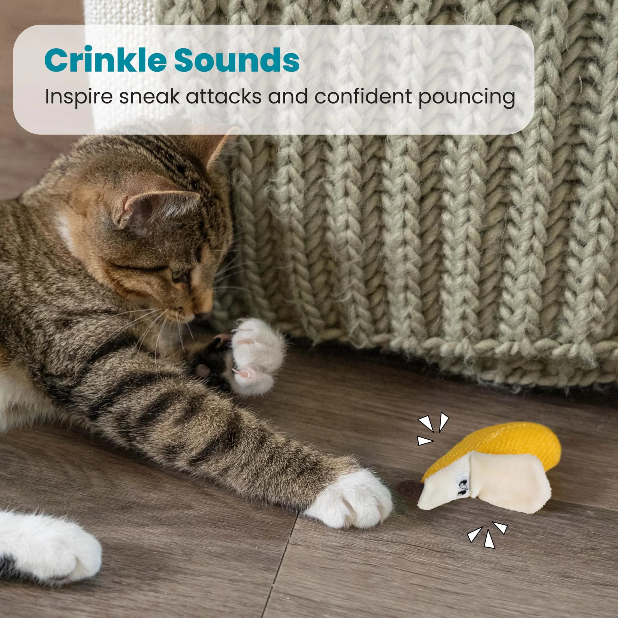Catstages Dental Banana Cat Toy with Catnip, Dental Mesh & Crinkle Sound, Interactive Kicker for Indoor Cats & Kittens, 13.5cm (5.3") - view 4