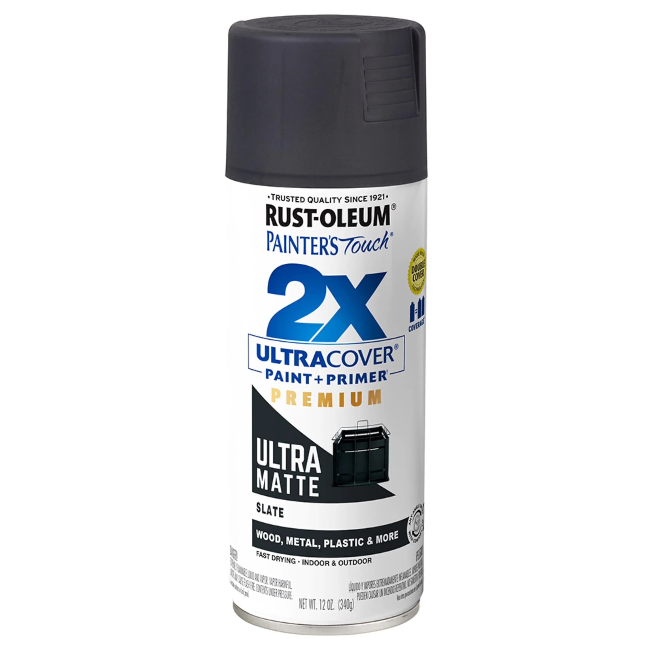 Rust-Oleum Painter's Touch 2X Ultra Cover Spray Paint, Ultra Matte Slate, 12 Oz Single Can - main product image