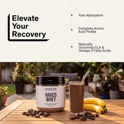 NAKED Chocolate Whey Protein Powder 1LB (454g) | NSF Certified Grass Fed Protein for Muscle Recovery thumbnail 6