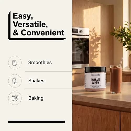 NAKED Chocolate Whey Protein Powder 1LB (454g) | NSF Certified Grass Fed Protein for Muscle Recovery thumbnail 7