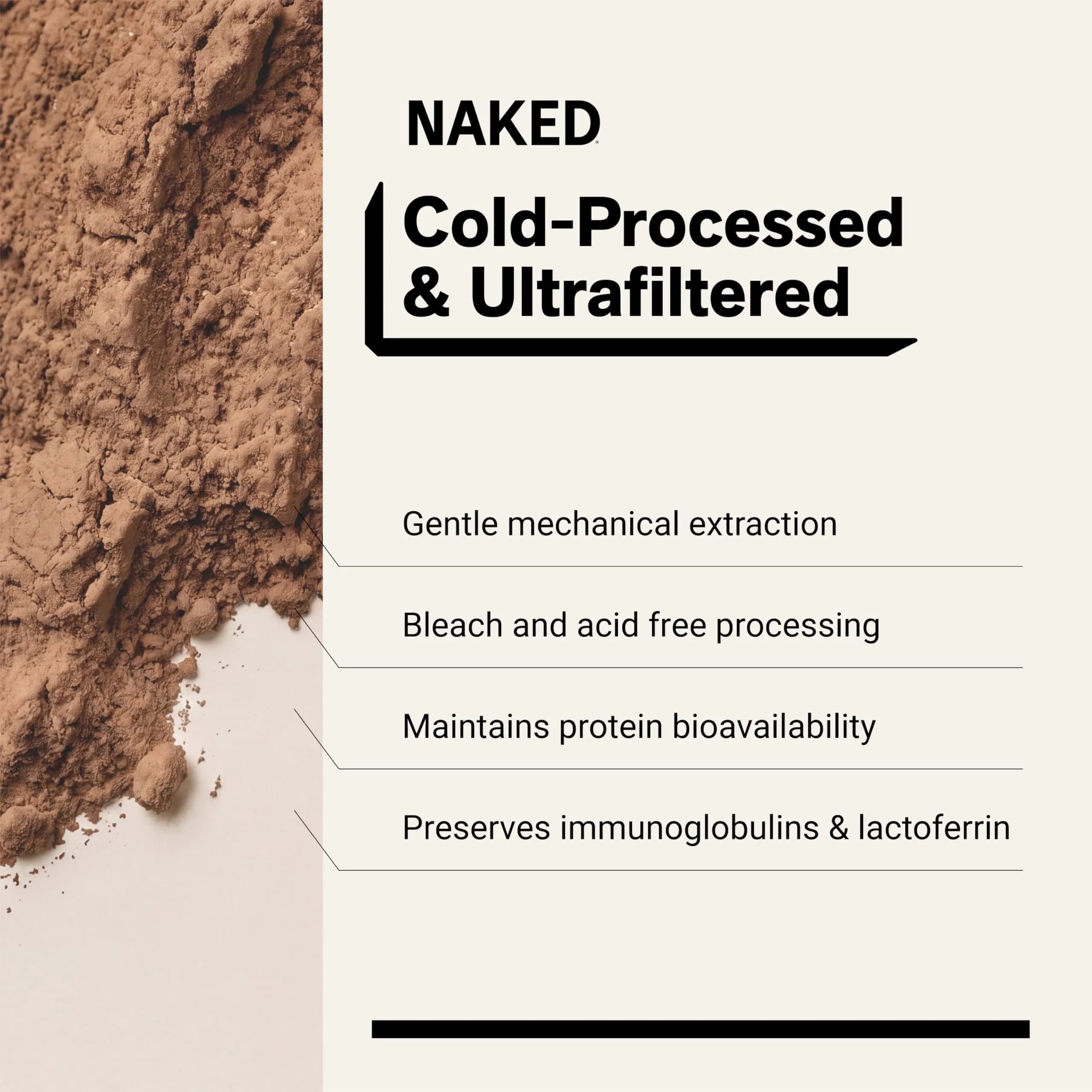 NAKED Chocolate Whey Protein Powder 1LB | NSF Certified Grass Fed Protein for Recovery - view 4