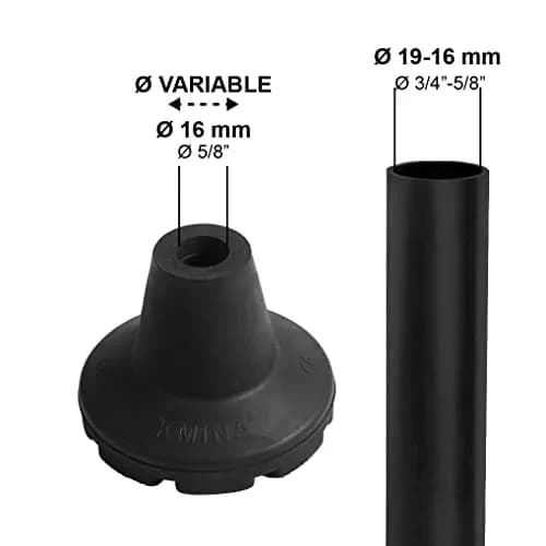 KMINA Crutch Tips 3/4 Inch | All Terrain Rubber Tips for Walking Sticks & Crutches thumbnail 5