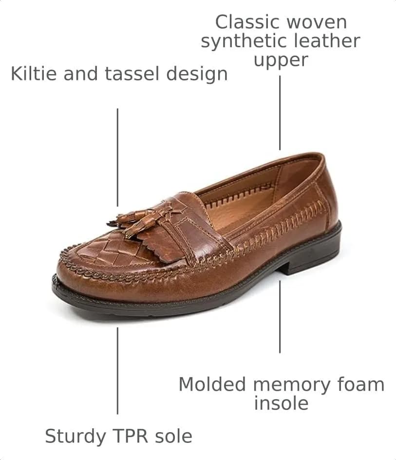 Deer Stags Herman Loafer, Cognac, 8 Wide US | Classic & Versatile Dress Moccasin thumbnail 3