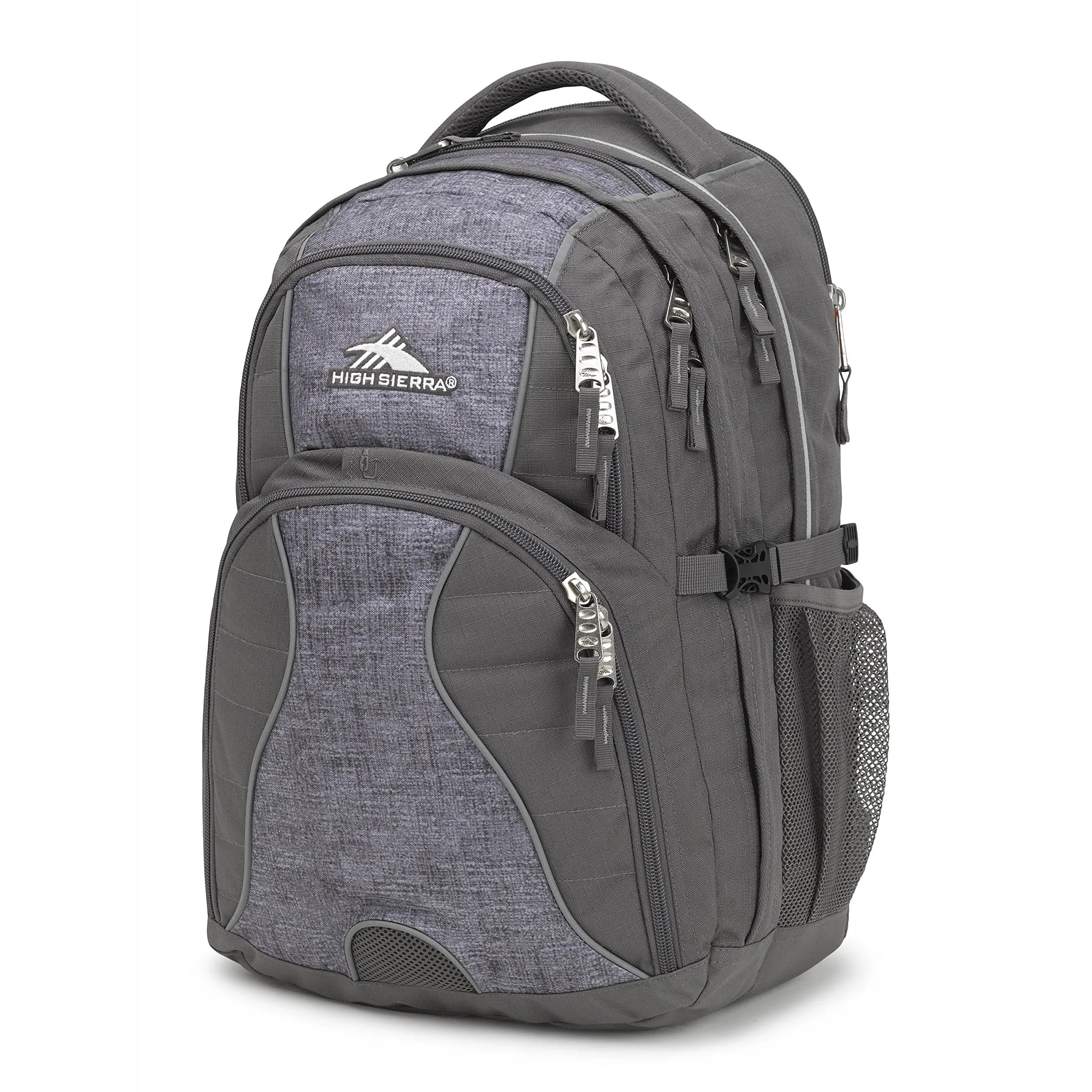 High Sierra Swerve Laptop Backpack 36.5L (19 x 13 x 7.75-Inch) | Padded 17-Inch Laptop Compartment & Tablet Sleeve — Slate/Woolly Weave