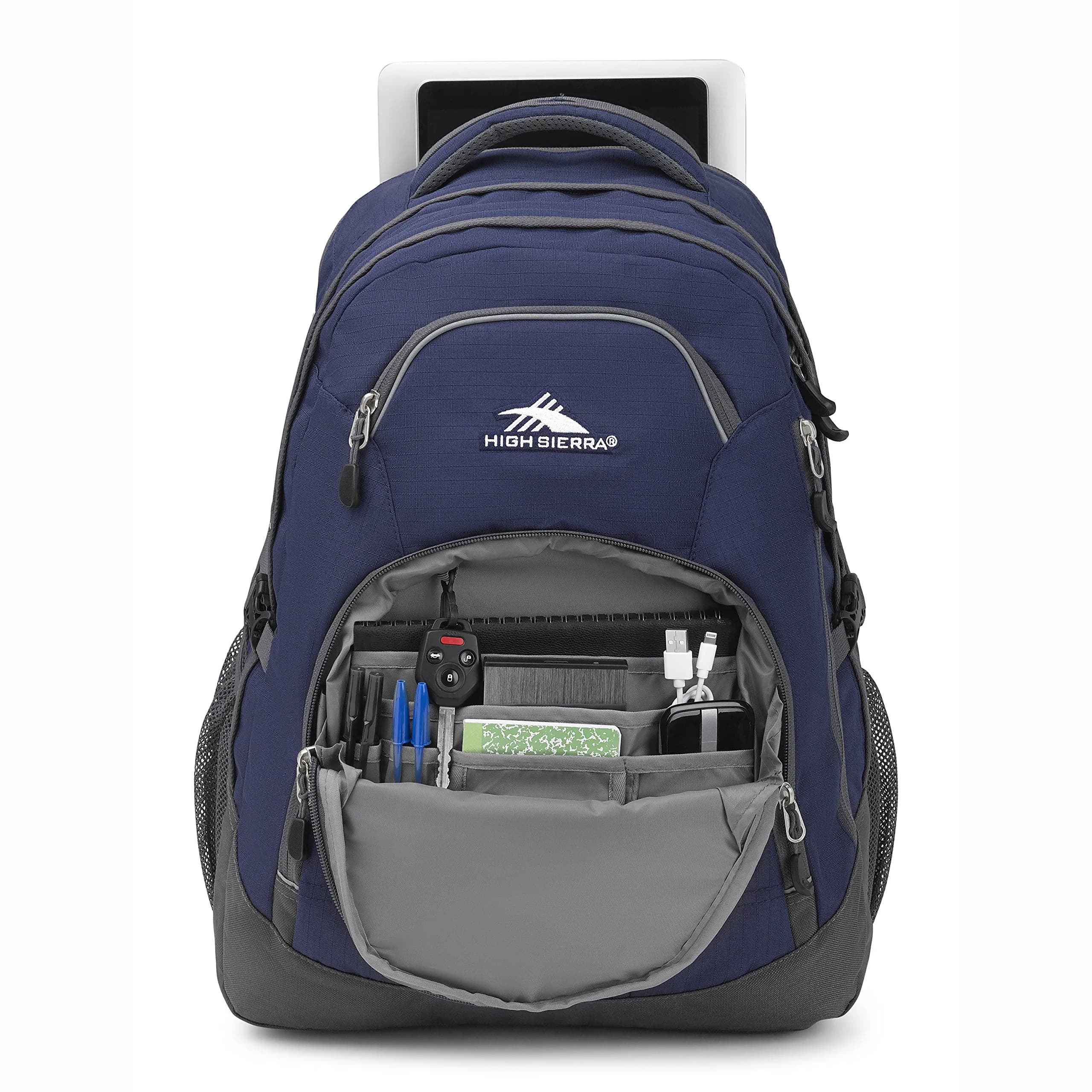 High Sierra Access 2.0 Laptop Backpack, True Navy/Mercury, 26.5L (20.2x15x7.6 in) | Padded Sleeves & Airflow Back Panel - view 3