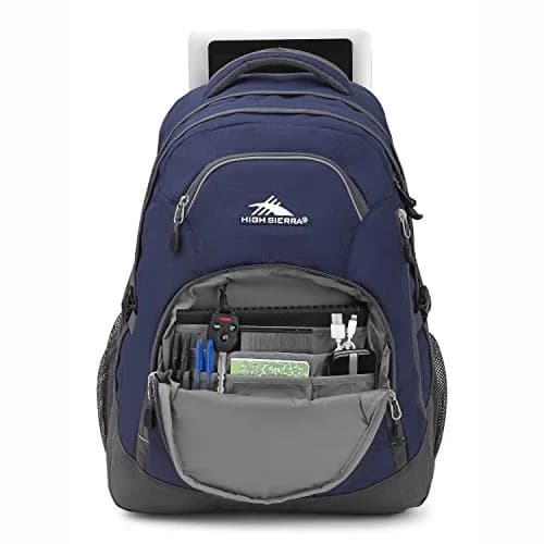 High Sierra Access 2.0 Laptop Backpack, True Navy/Mercury, 26.5L (20.2x15x7.6 in) | Padded Sleeves & Airflow Back Panel thumbnail 3