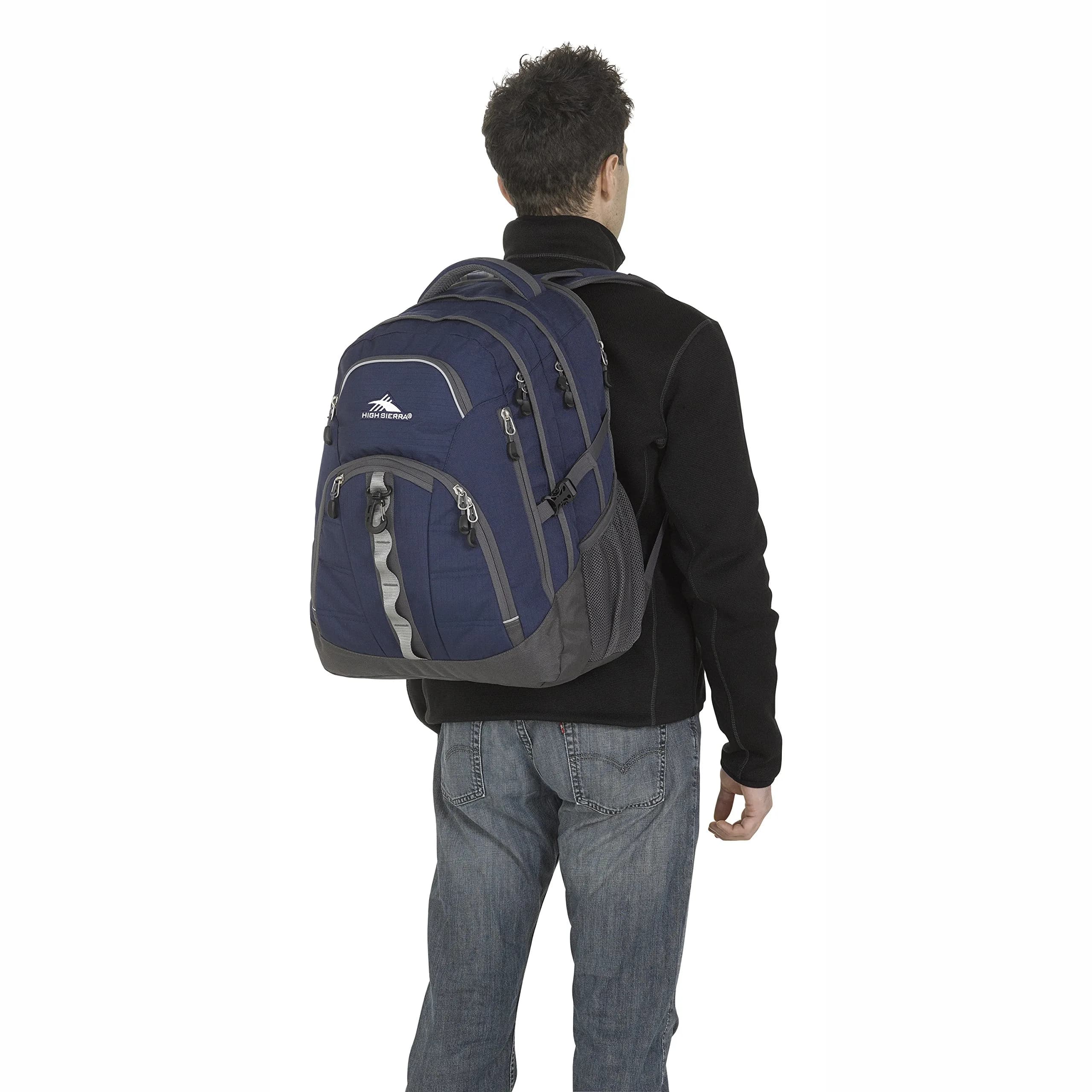 High Sierra Access 2.0 Laptop Backpack, True Navy/Mercury, 26.5L (20.2x15x7.6 in) | Padded Sleeves & Airflow Back Panel - view 4