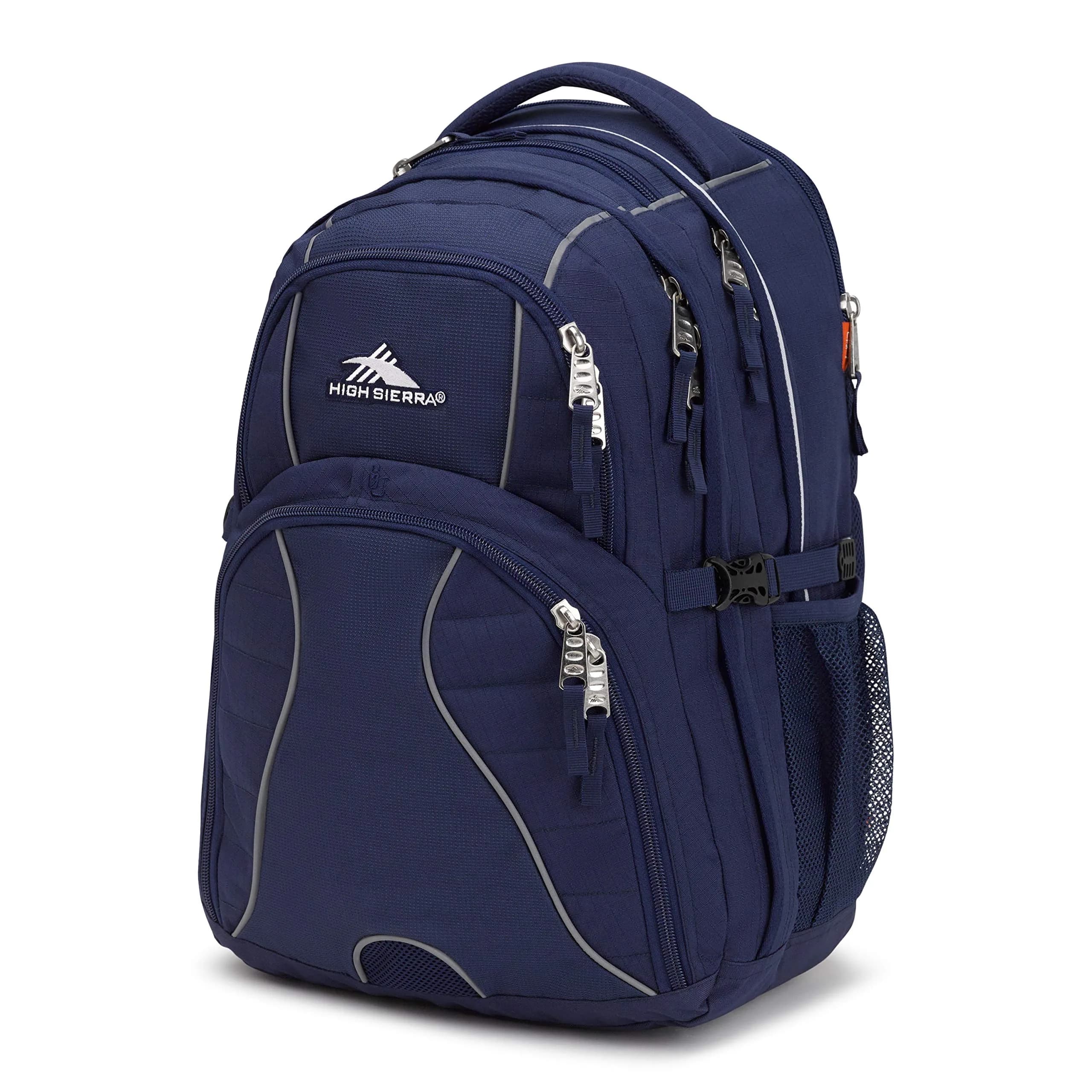 High Sierra Swerve Laptop Backpack 36.5L (19 x 13 x 7.75-Inch) | Water-Resistant Commuter Pack — True Navy