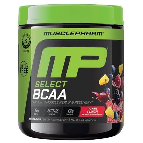 Muscle Pharm Select BCAA Powder | Fruit Punch | 9.5 Ounce (Pack of 1) | Supports Lean Muscle & Recovery thumbnail 1