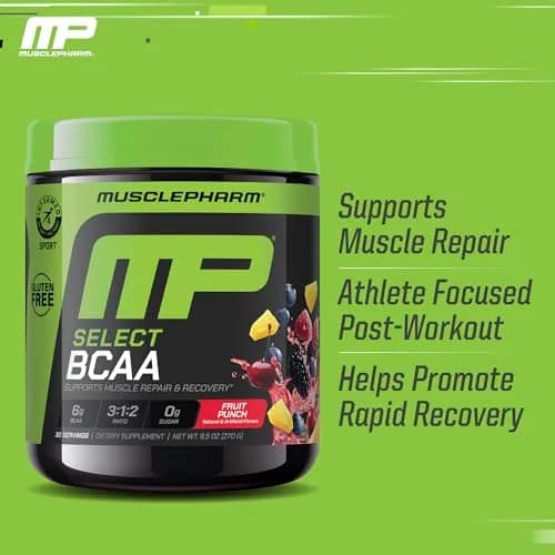 Muscle Pharm Select BCAA Powder | Fruit Punch | 9.5 Ounce (Pack of 1) | Supports Lean Muscle & Recovery thumbnail 4