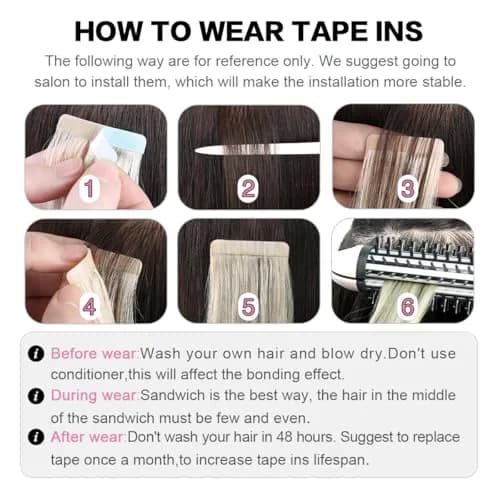 SUYYA Tape In Hair Extensions Human Hair 14 Inch #1 Jet Black | Seamless Natural Length & Volume thumbnail 6