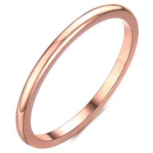 Jude Jewelers 1.5mm Stainless Steel Classical Plain Stackable Wedding Band Ring (Rose Gold, Size 7 US / 14 IN) | Comfort Fit for Daily Wear thumbnail 1