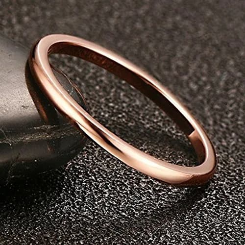 JUDE Rose Gold Stainless Steel Classical Plain Stackable Wedding Band Ring 1.5mm (US Size 11) thumbnail 3
