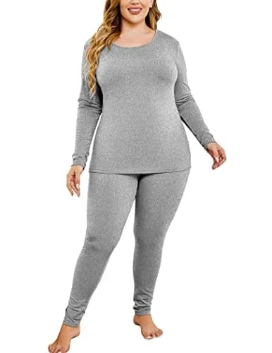IN'VOLAND Plus Size Thermal Underwear Fleece Lined Long Johns Set | Cozy Winter Base Layer for Women (70-120 chars) thumbnail 5