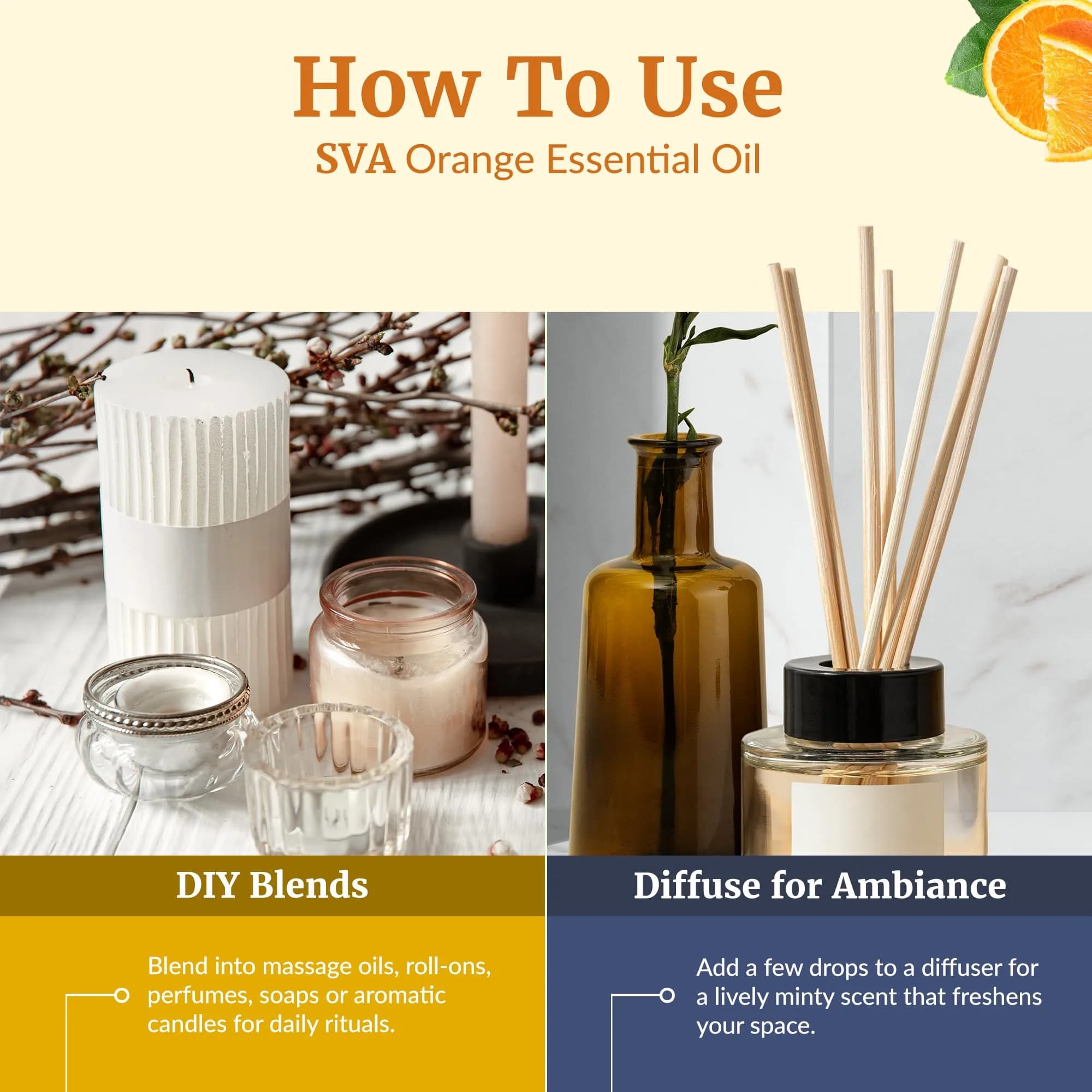 SVA ORGANICS Orange Essential Oil 118 ml (4 Fl Oz) | Pure Citrus Aroma for Diffusers & DIY - view 6