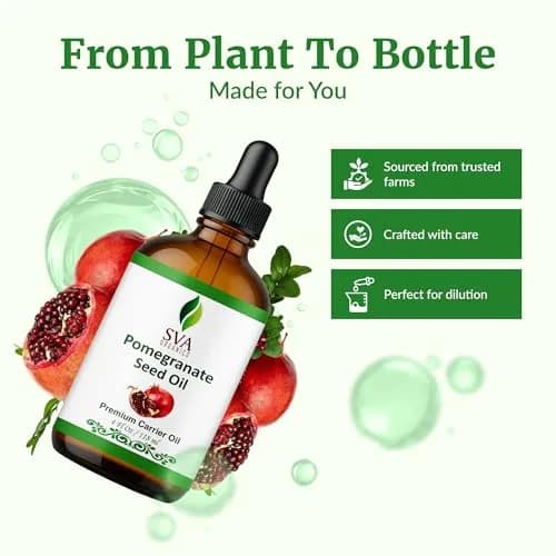 SVA Organics Pomegranate Seed Carrier Oil 118 ml (4 Fl Oz) | Cold-Pressed Organic Oil for Skin & Hair thumbnail 4