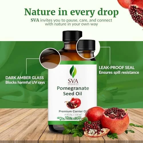 SVA Organics Pomegranate Seed Carrier Oil 118 ml (4 Fl Oz) | Cold-Pressed Organic Oil for Skin & Hair thumbnail 7
