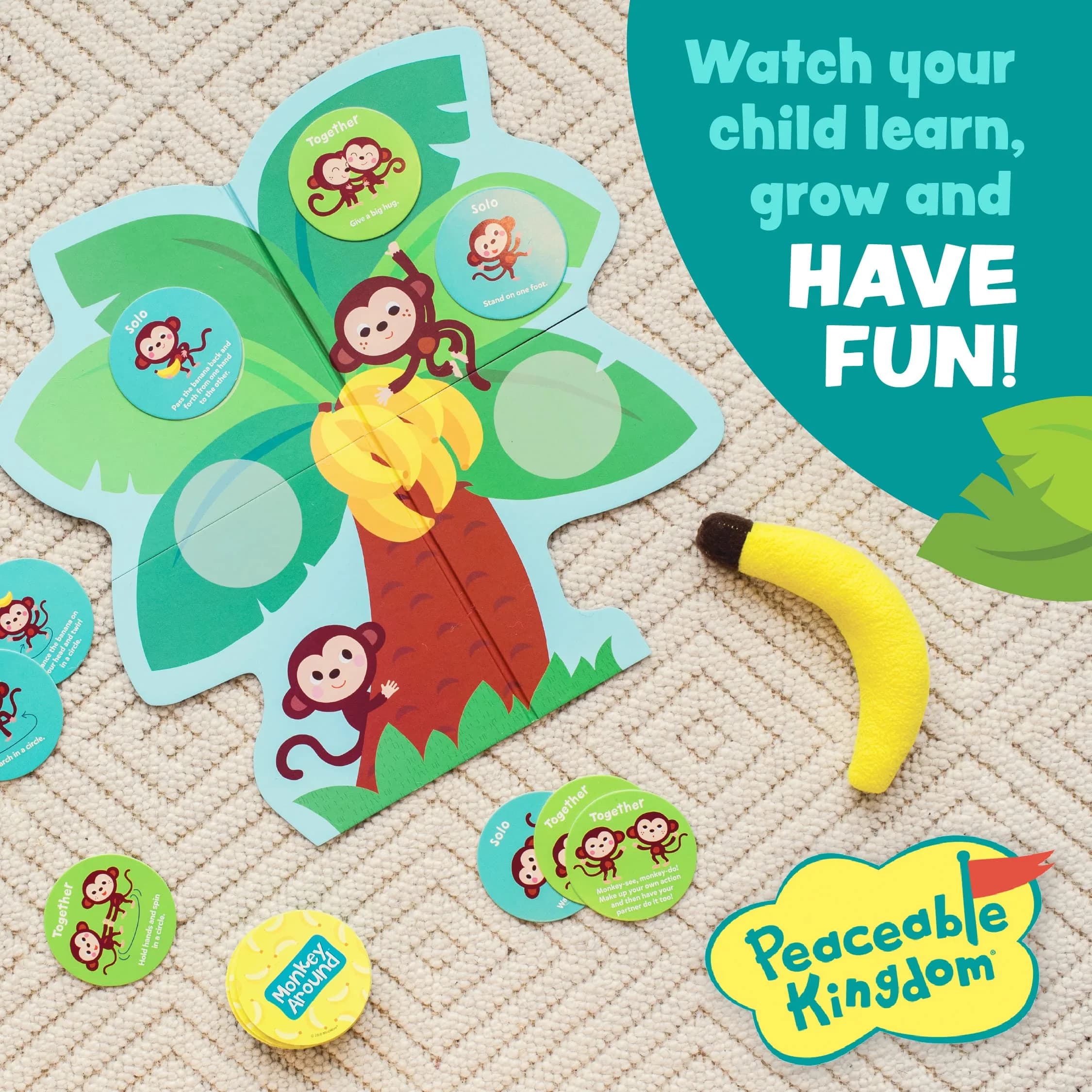 Peaceable Kingdom Monkey Around First Game for Toddlers Interactive Play with Parent Ages 2+ | Gross Motor Skill Development - view 6