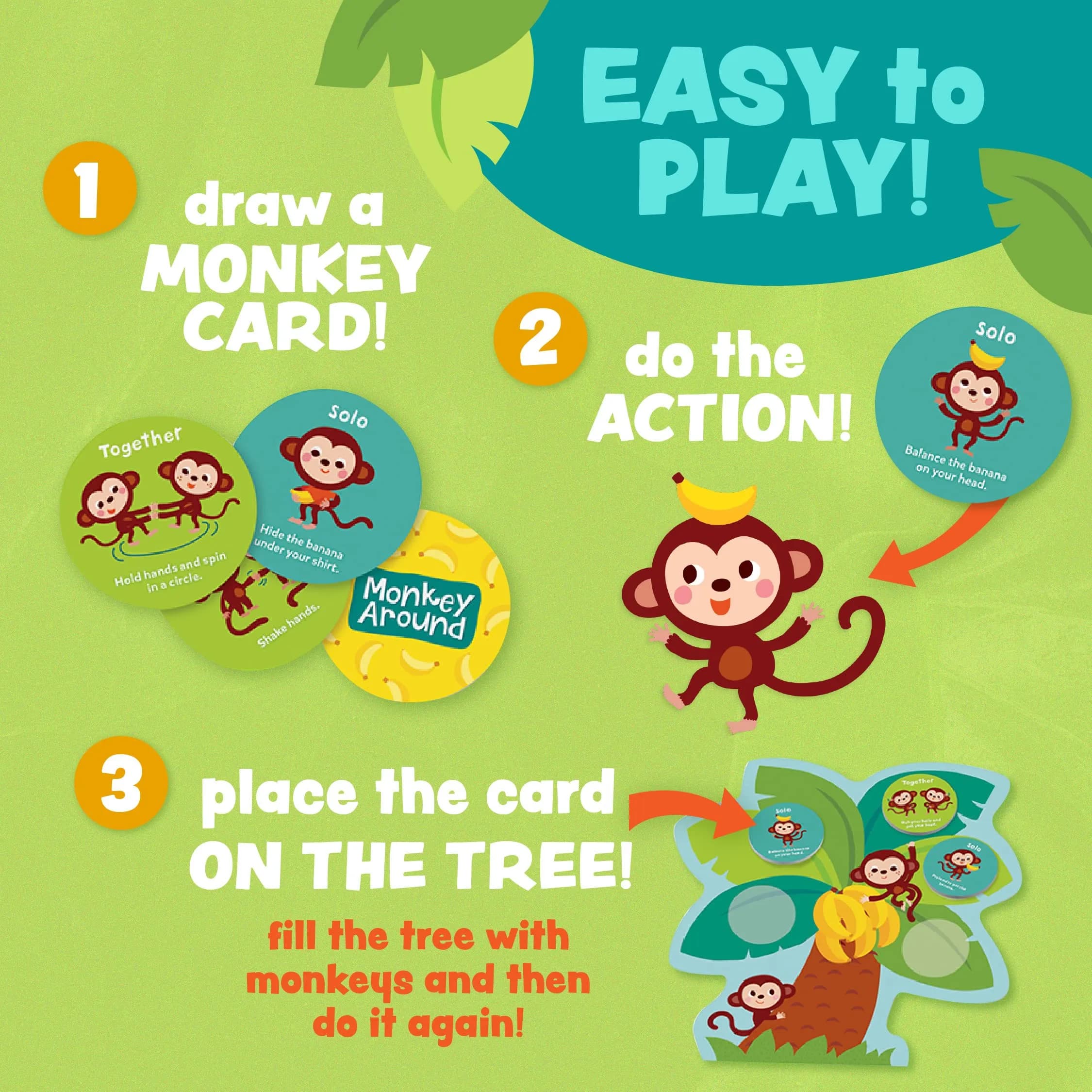 Peaceable Kingdom Monkey Around First Game for Toddlers Interactive Play with Parent Ages 2+ | Gross Motor Skill Development - view 3