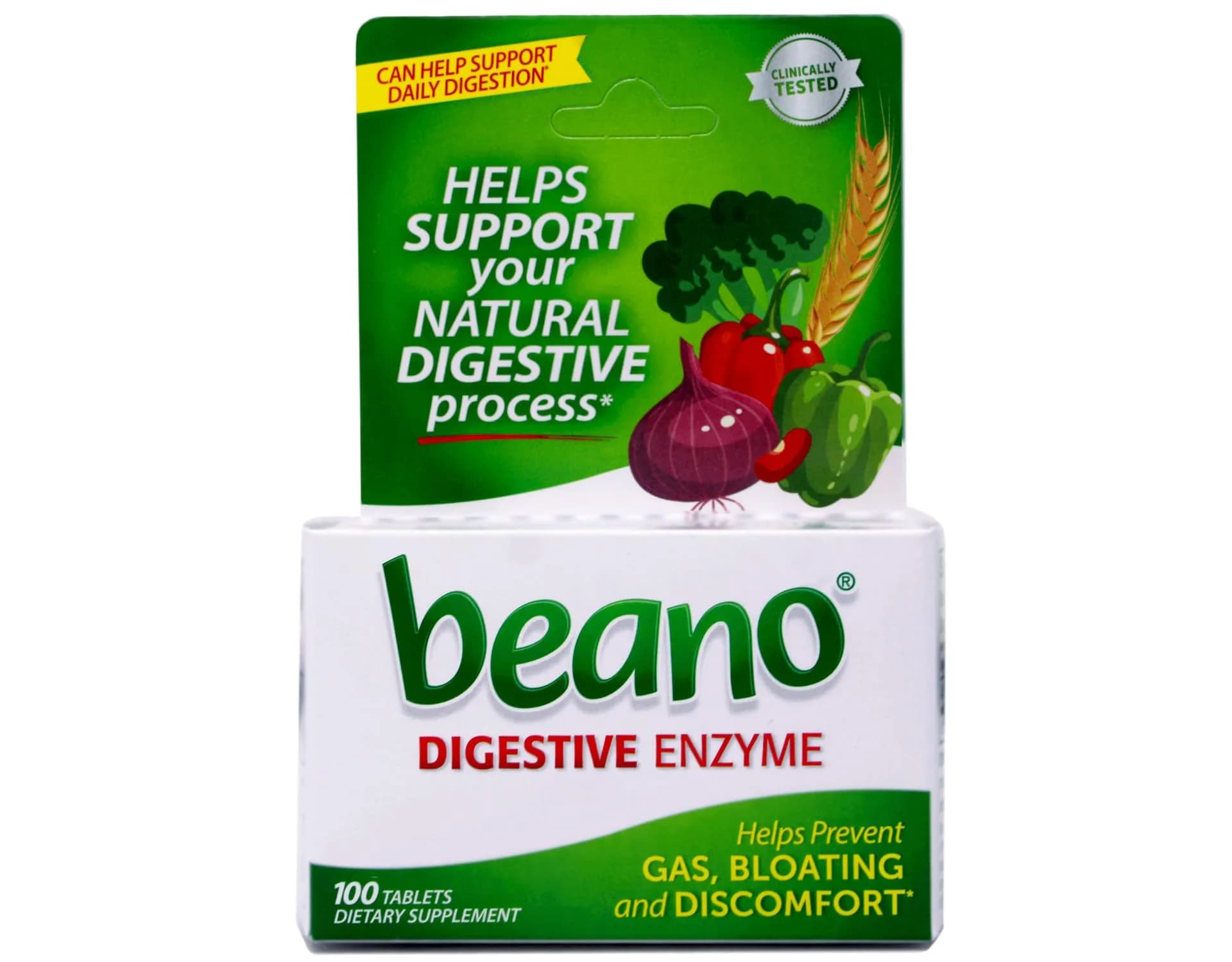 Beano Gas Relief Tablets 100 Count (45 g) | Digestive Enzyme Supplement for Gas and Bloating
