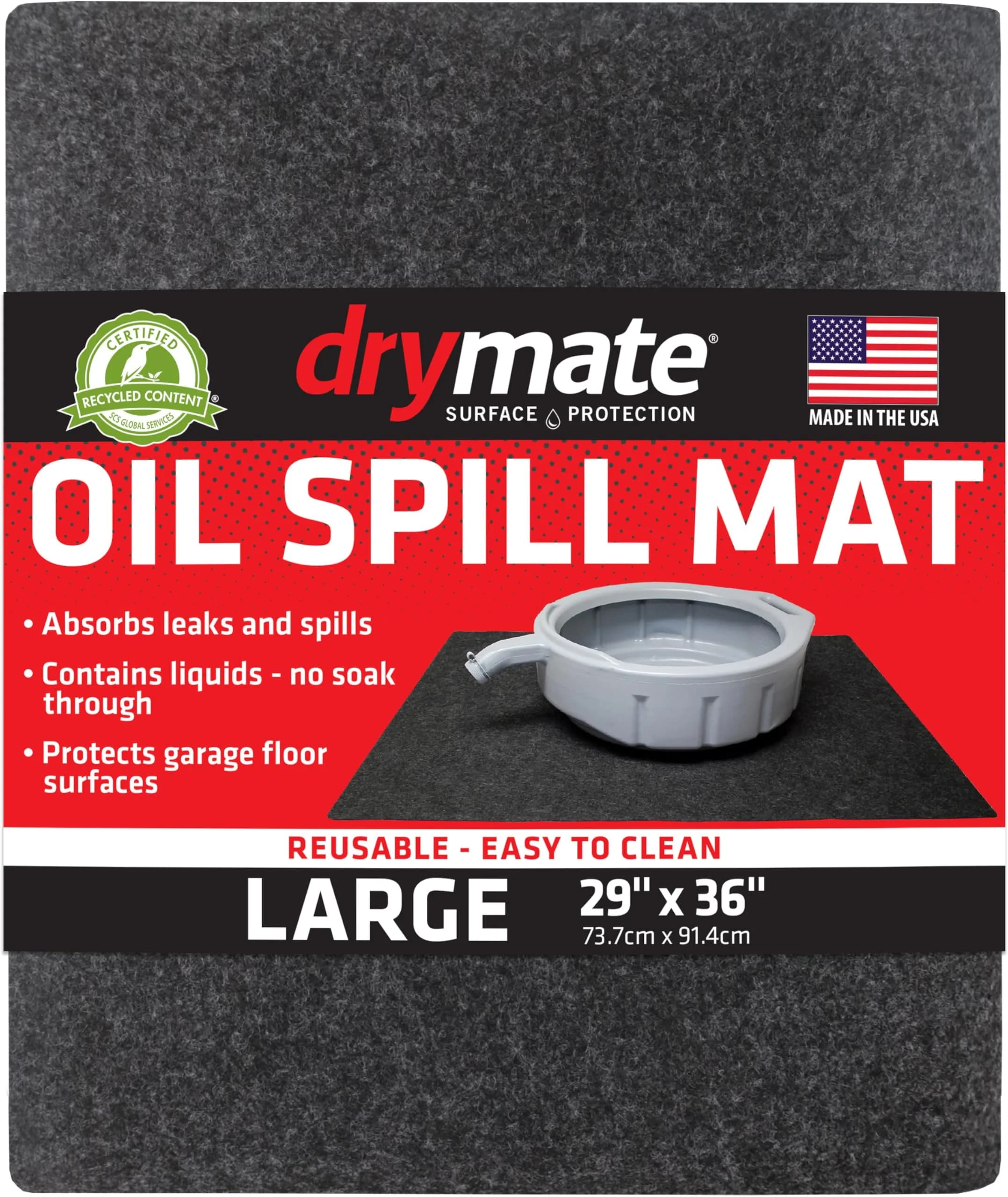 Drymate Oil Spill Mat 72.5 sq ft (29" x 36") | Premium Absorbent Garage Floor Protection - main product image