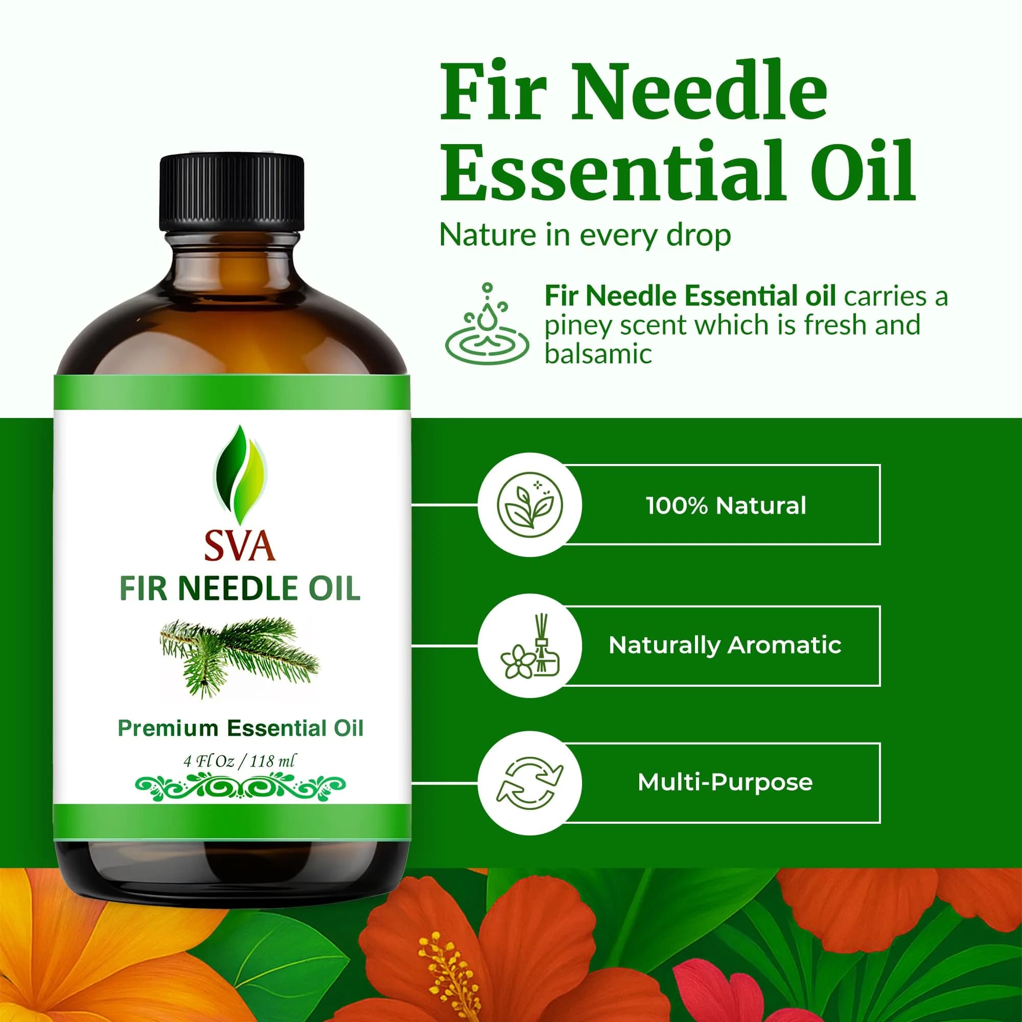 SVA ORGANICS Fir Needle Essential Oil, Pure & Natural, 4 Fl Oz (Pack of 1) - view 2