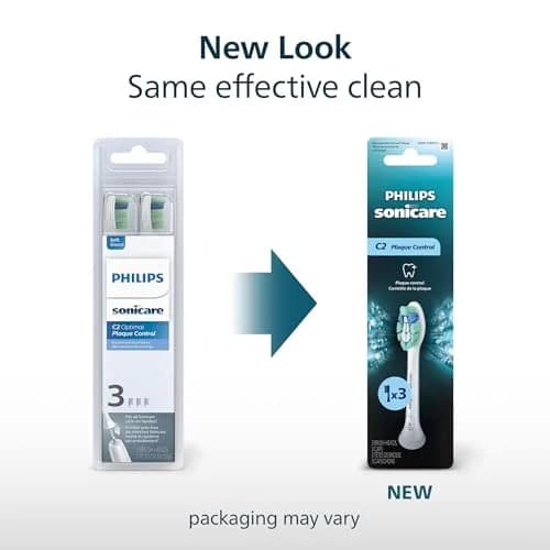 Philips Sonicare C2 Plaque Control Replacement Toothbrush Heads, White, 3 Pack | Removes 700% More Plaque thumbnail 2