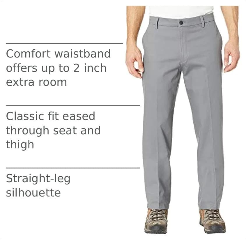 DOCKERS Men's Classic Fit Signature Khaki Lux Cotton Stretch Pants 34W x 29L | All-Day Comfort & Wrinkle-Free Performance thumbnail 5