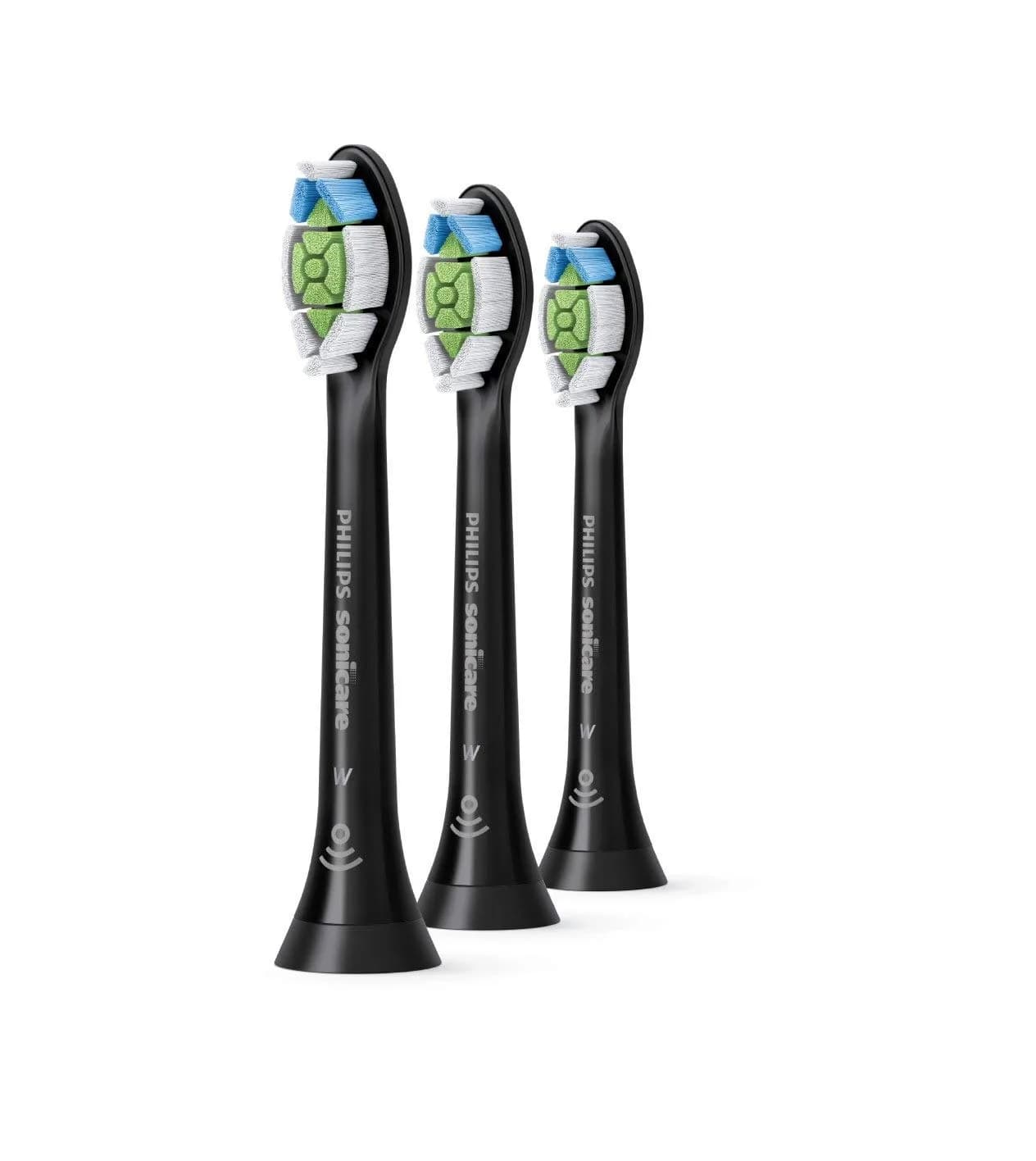 Philips Sonicare W DiamondClean Brush Heads Black 3-Pack | Clinically Tested Whitening & Plaque Removal