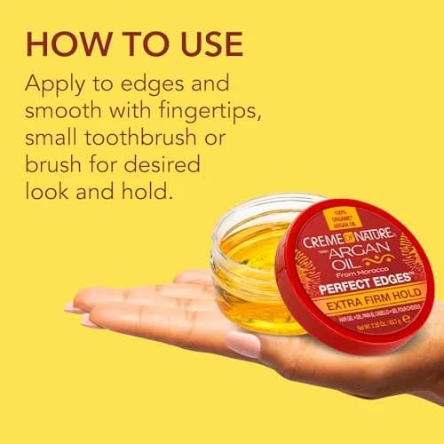 Creme of Nature Argan Oil of Morocco Perfect Edges Extra Firm Hold, 2.25 oz | Long-lasting edge control with organic argan oil thumbnail 7
