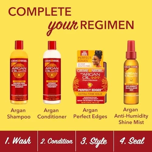 Creme of Nature Argan Oil of Morocco Perfect Edges Extra Firm Hold, 2.25 oz | Long-lasting edge control with organic argan oil thumbnail 8
