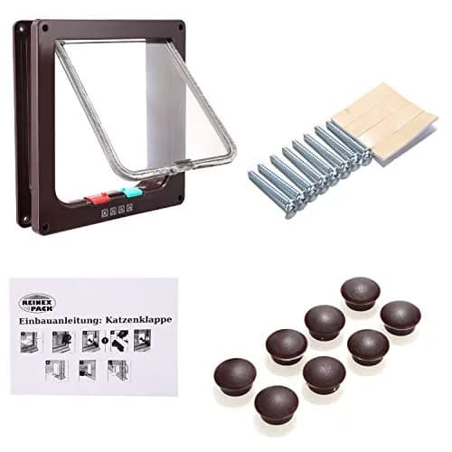 Sailnovo Large Cat Door Flap 9.25" x 9.84" | 4-Way Locking, Weatherproof ABS, Quiet (70-120c) thumbnail 7