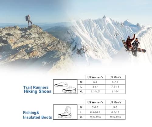 EnergeticSky Traction Cleat - Stainless Steel Spikes & Silicone, All-Season Ice & Snow Ground Grip, Unisex (Large) thumbnail 5