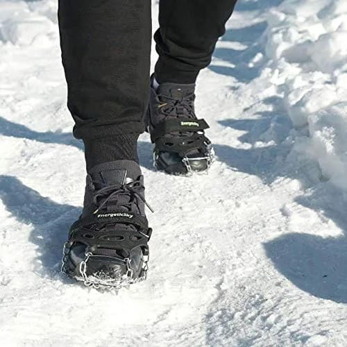 EnergeticSky Traction Cleat - Stainless Steel Spikes & Silicone, All-Season Ice & Snow Ground Grip, Unisex (Large) thumbnail 2