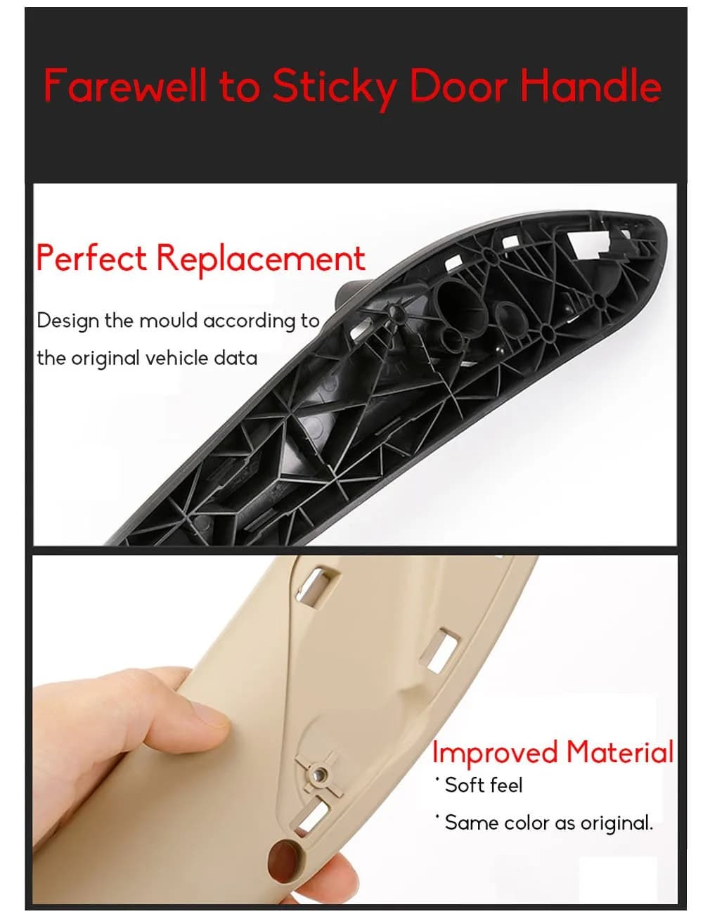 Jaronx Black Left Front Door Handle for BMW 3 Series (2012-2018) & 4 Series (2014-2017) | Upgraded ABS+PC Replacement - view 6