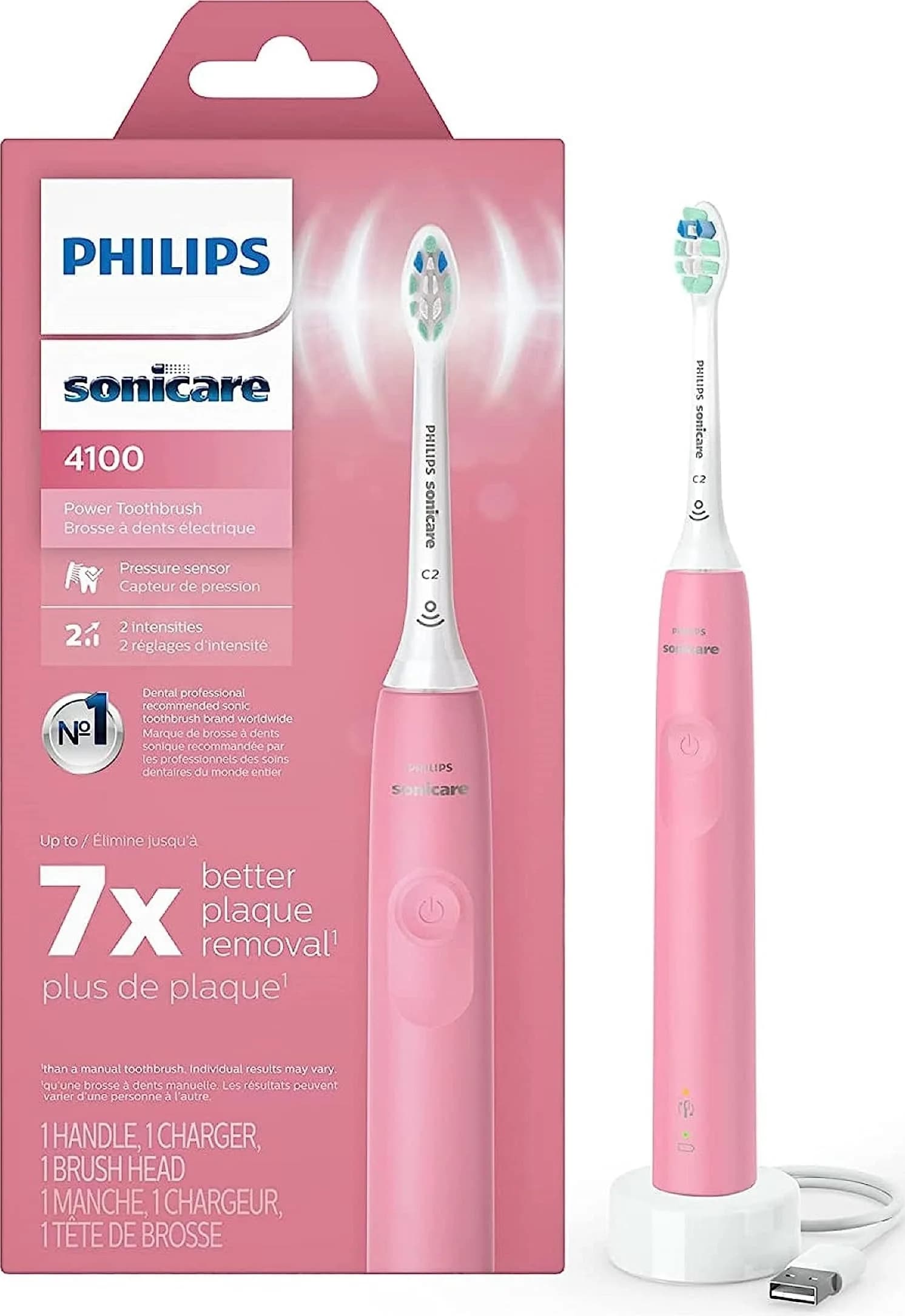 Philips Sonicare ProtectiveClean 4100 Rechargeable Electric Toothbrush - Vibrant Pink - main product image