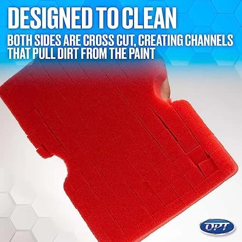 Optimum Big Red Sponge – The Original Made in USA Crosscut Rinseless Sponge - Safe for All Paint Types, Use for No Rinse Vehicle Wash and Car Wash Soap thumbnail 4