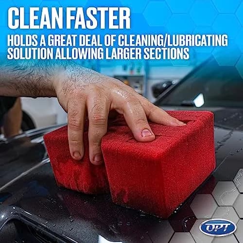 Optimum Big Red Sponge – The Original Made in USA Crosscut Rinseless Sponge - Safe for All Paint Types, Use for No Rinse Vehicle Wash and Car Wash Soap thumbnail 5