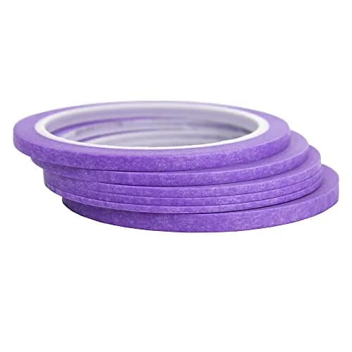 JINBING Purple Washi Masking Tape Set | 5 Rolls, 2mm-6mm Widths, 25m Length Each | DIY Nail Art & Crafting thumbnail 1