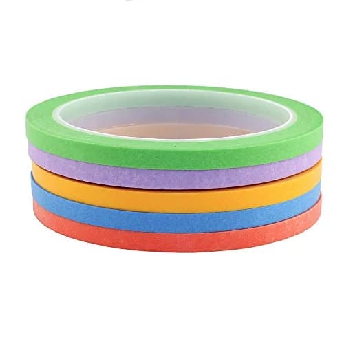 JINBING Green Washi Masking Tape Set | 6 Rolls, 2mm-6mm Widths, 25m Length Each | DIY Craft & Nail Art Essential thumbnail 3
