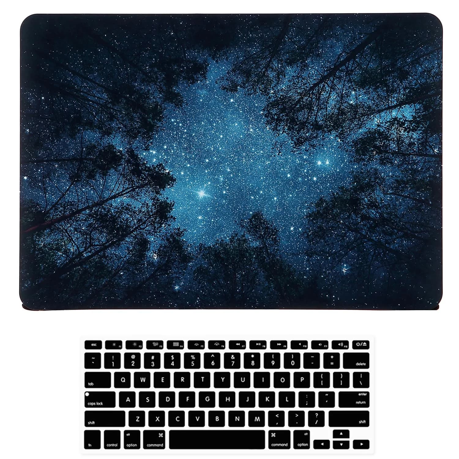 iDonzon Hard Case for MacBook Air 13 inch (A1369/A1466, 2010-2017) - Forest Starry Matte Plastic — Blue