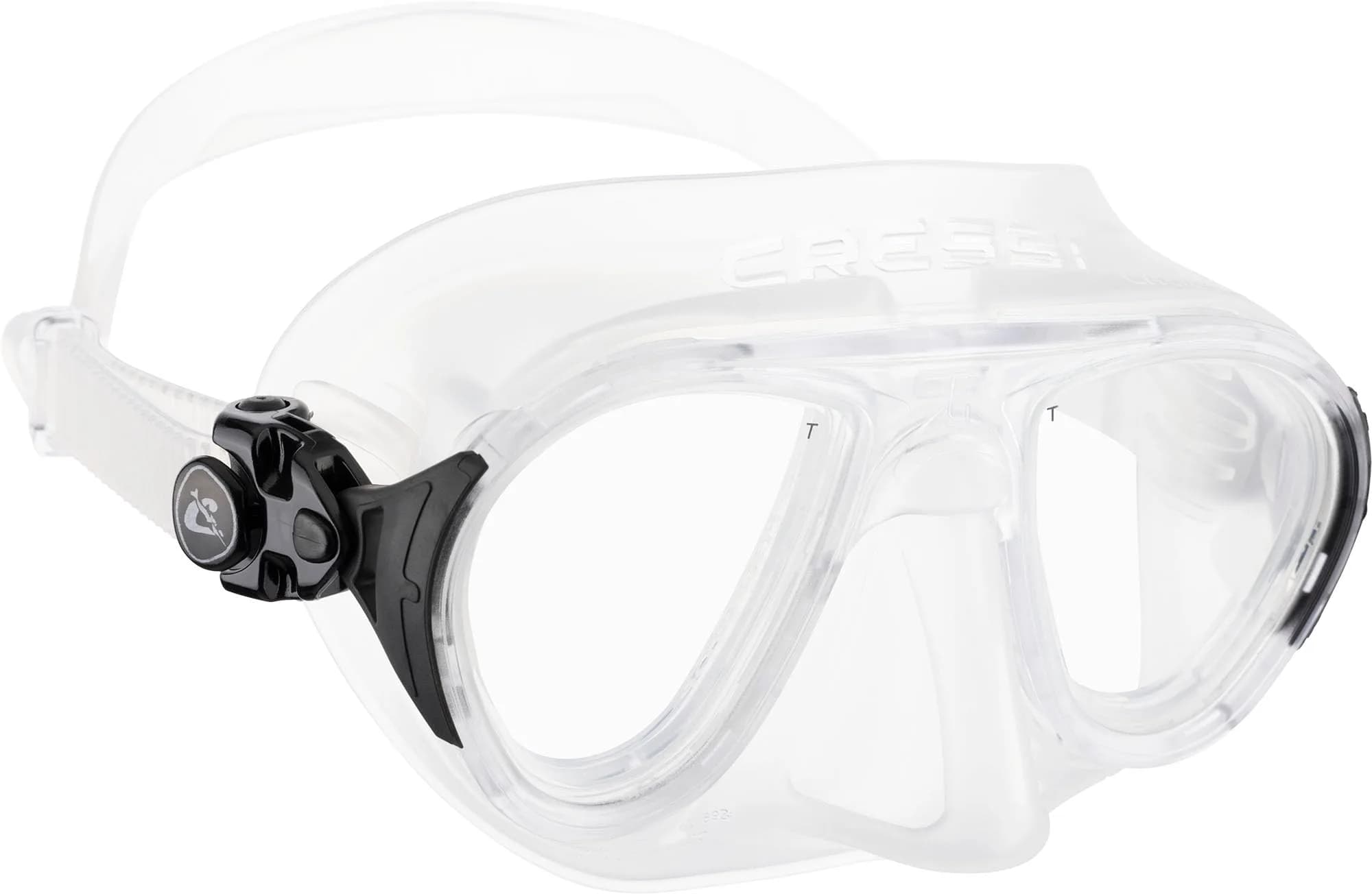 Cressi Calibro Low Volume Masks, Black/Black | Fog-Stop System & Wide View — Clear