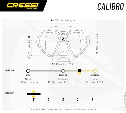 Cressi Calibro Low Volume Dive Mask, Clear/Black | Fog-Stop System & Wide Field thumbnail 5
