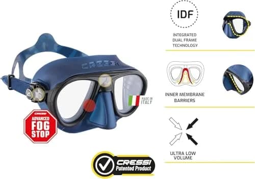 Cressi Calibro Low Volume Dive Mask, Clear/Black | Fog-Stop System & Wide Field thumbnail 2