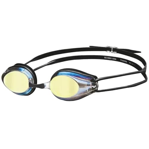 ARENA Tracks Unisex Adult Mirrored Racing Swim Goggles - Gold/Black/Black - main product image