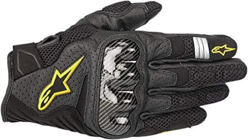 Alpinestars SMX-1 Air V2 Motorcycle Gloves Large Black/Yellow Fluorescent | CE Certified Safety & Breathable Design thumbnail 1