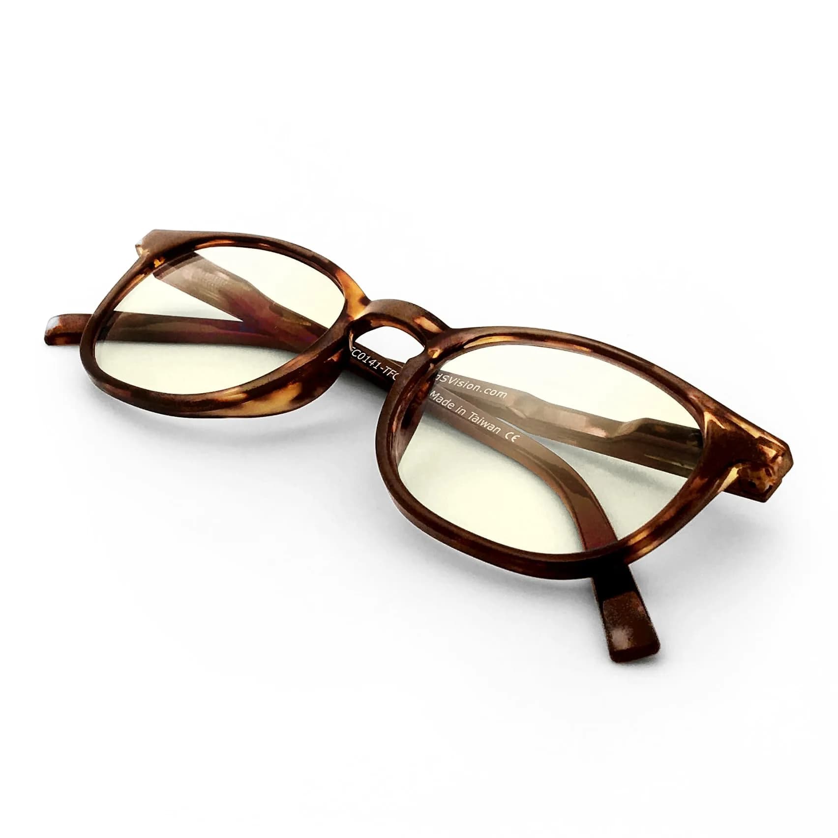 J+S Hua Oval Tortoise Blue Light Blocking Glasses with Low Color Distortion Lens (LCD) - Medium-small Fit - main product image